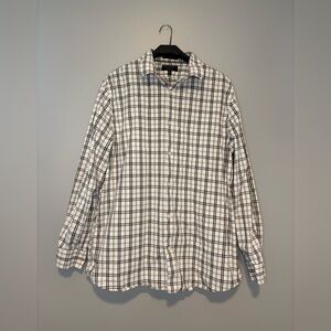 Banana Republic Slim Fit Brown & White Check Shirt – Men’s XL